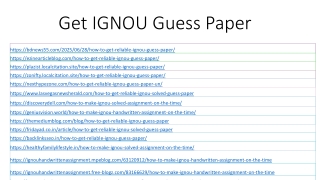 Get IGNOU Guess Paper