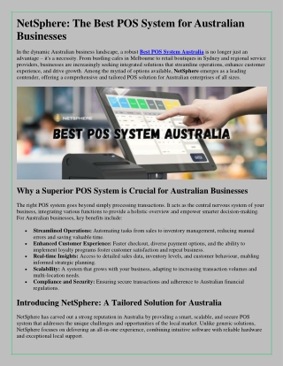 Best POS System Australia