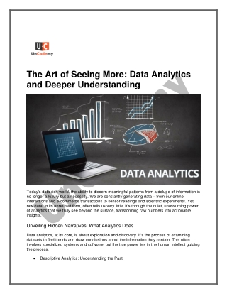 Data Analytics and Deeper Understanding