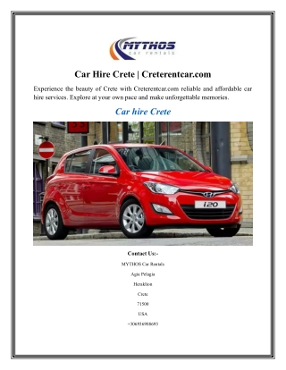 Car Hire Crete Creterentcar.com