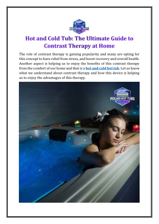 Hot and Cold Tub: The Ultimate Guide to Contrast Therapy at Home