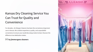 Kansas Dry Cleaning Service You Can Trust for Quality and Convenience