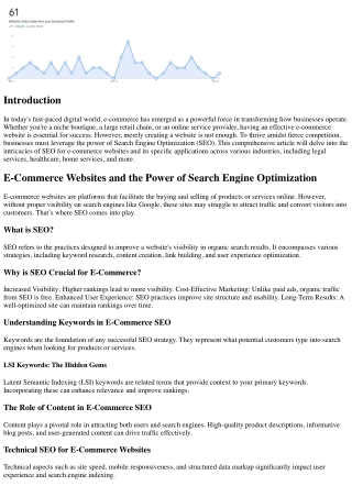 E-Commerce Websites and the Power of Search Engine Optimization