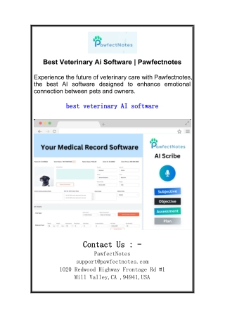 Best Veterinary Ai Software  Pawfectnotes