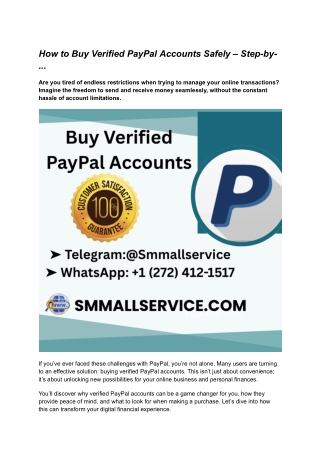 How to Buy Verified PayPal Accounts Safely – Step-by-