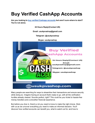 Buy Verified CashApp Accounts