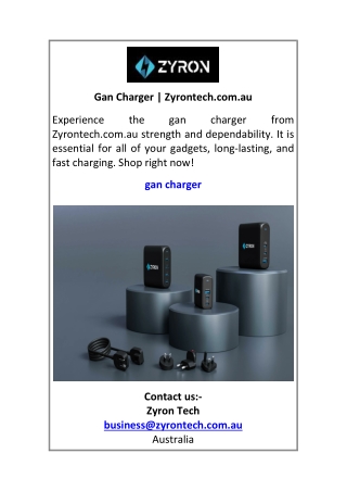 Gan Charger Zyrontech.com.au