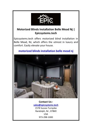 Motorized Blinds Installation Belle Mead Nj | Epicsystems.tech