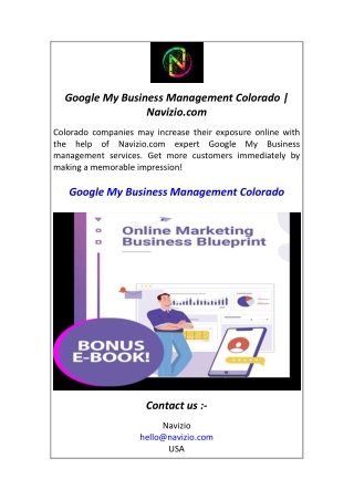 Google My Business Management Colorado  Navizio.com