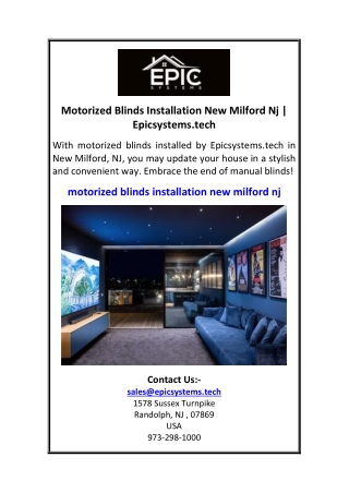 Motorized Blinds Installation New Milford Nj | Epicsystems.tech