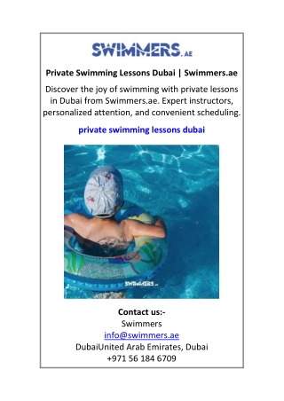 Private Swimming Lessons Dubai Swimmers.ae
