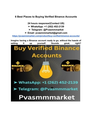 6 Best Places to Buying Verified Binance Accounts