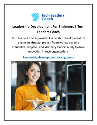 Leadership Development For Engineers  Tech Leaders Coach