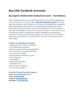 Best Website to Buy USA Facebook Accounts