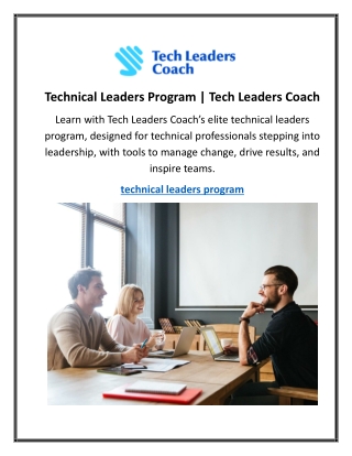 Technical Leaders Program  Tech Leaders Coach