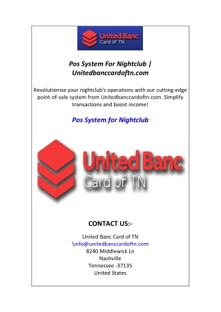 Pos System For Nightclub  Unitedbanccardoftn.com