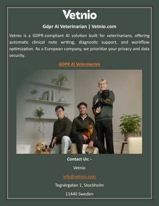 Gdpr Ai Veterinarian Vetnio.com