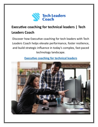 Executive coaching for technical leaders  Tech Leaders Coach