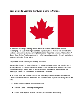 Your Guide to Learning the Quran Online in Canada