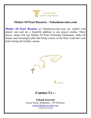 Mother Of Pearl Rosaries - Tabashsouvenirs.com