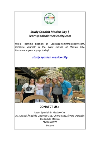 Study Spanish Mexico City  Learnspanishinmexicocity.com