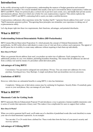 BIP32 vs BIP39: Which is Better for Your Cryptocurrency Requirements?