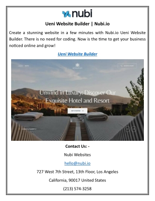 Ueni Website Builder Nubi.io
