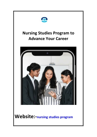 Nursing Studies Program to Advance Your Career