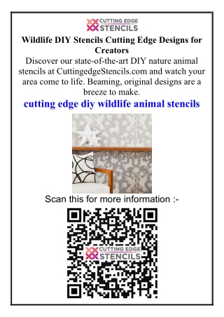 Wildlife DIY Stencils Cutting Edge Designs for Creators