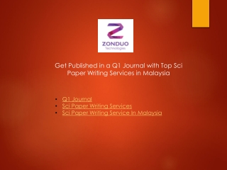 Get Published in a Q1 Journal with Top Sci Paper Writing Services in Malaysia