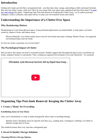 Organizing Tips Post-Junk Removal: Keeping the Clutter Away