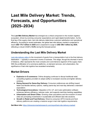 Last Mile Delivery Market