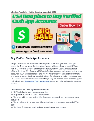 USA Best Place to Buy Verified Cash App Accounts in 2025