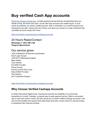 Top 07 Place To Buy verified CashApp Accounts in this year