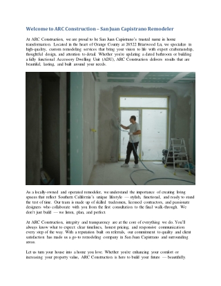 ARC Construction - San Juan Capistrano Remodeler