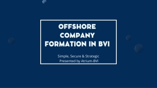 Offshore Company Formation in BVI