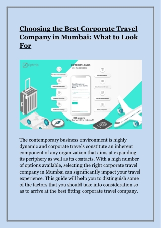 Choosing the Best Corporate Travel Company in Mumbai- What to Look For
