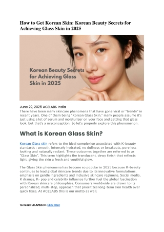 How to Get Korean Skin