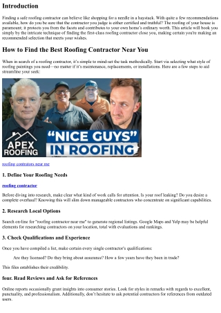 How to Find the Best Roofing Contractor Near You