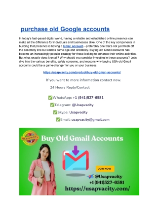 purchase old Google accounts
