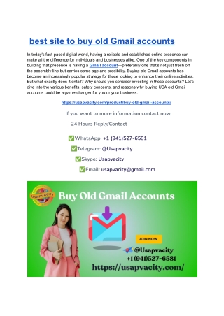 best site to buy old Gmail accounts