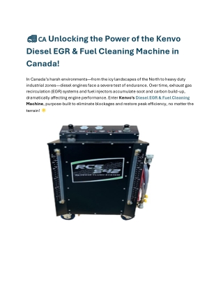 Unlocking the Power of the Kenvo Diesel EGR & Fuel Cl