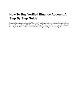 How To Buy Verified Binance Account A Step By Step Guide (1)