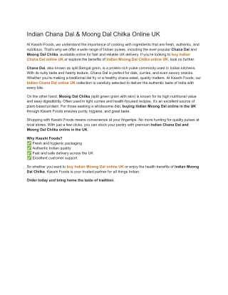 Indian Chana Dal & Moong Dal Chilka Online UK