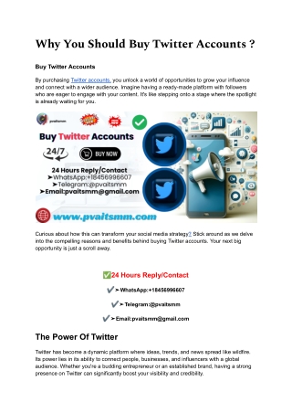 Why You Should Buy Twitter Accounts