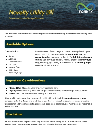 Novelty Utility Bill