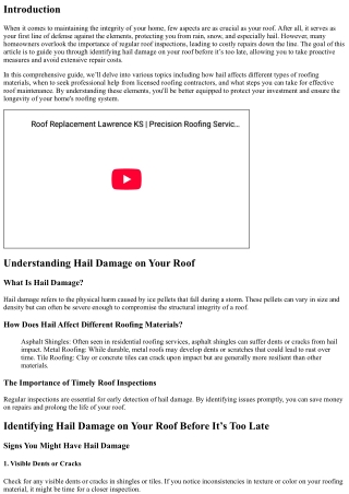 Identifying Hail Damage on Your Roof Before It’s Too Late