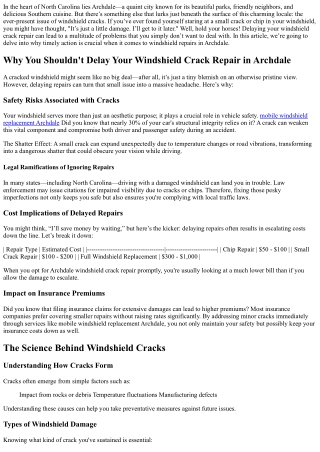 Why You Shouldn't Delay Your Windshield Crack Repair in Archdale