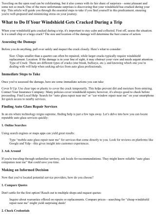 What to Do If Your Windshield Gets Cracked During a Trip