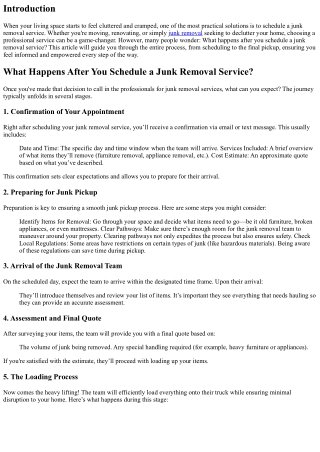 What Happens After You Schedule a Junk Removal Service?